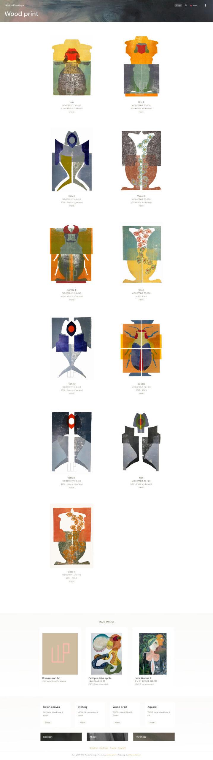 webdesign landingpage website schilderijen portfolio kunst wanda