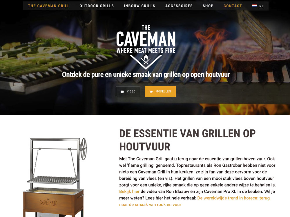 webdesign website professionele grills accessoires producten